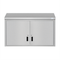 KoolMore 48-Inch Stainless Steel Wall-Mounted Kitchen Cabinet with Locking Hinged Doors and 2 Shelves
