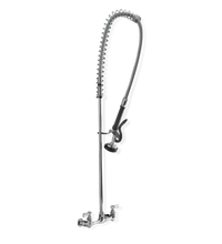 Steel Works Stainless Mini Pre-Rinse Faucet, Heavy Duty, 8-Inch Centers, Splash/Wall Mount