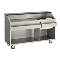 FWE BBC-6 Portable Post-Mix/Bag-in-Box Beverage Bar with 50 Lb Ice Bin, Laminate Exterior, 72 Inch