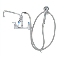 Wall-Mount Mixing Pre-Rinse Faucet Spray Assembly with 12-Inch Swing Nozzle and 104-Inch Hose