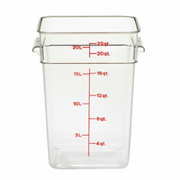 Cambro CamSquare 22-Quart Clear Polycarbonate Square Food Storage Container with Handles