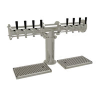 Glastender Pipe Tee Countertop Draft Dispensing Tower with 8 Faucets, Glycol-Cooled, Mirror Finish
