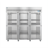 Hoshizaki Steelheart Three-Section Half Glass Door Reach-In Refrigerator, Standard Depth