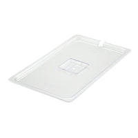 Poly-Ware 1/1 Size Clear Polycarbonate Slotted Food Pan Cover with Handle