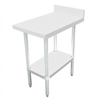 Omcan 18-Inch x 30-Inch 304 Stainless Steel Equipment Filler Table with 4-Inch Backsplash and Undershelf