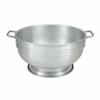 Winco 8 Qt Aluminum Colander with Base and Handles