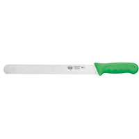 Stäl 12-Inch Stamped Wavy Edge Slicer Knife with Green Polypropylene Handle