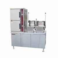 Crown DCX-10-6-6 Two Compartment Direct Steam Convection Steamer with Dual 6-Gallon Kettles