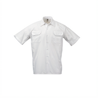 Metro Edge® Unisex Short Sleeve Button-Front Brewer/Work Shirt, White, 1X