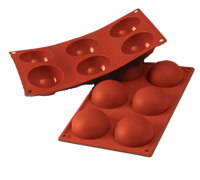 Silikomart Red 6-Cavity Half-Sphere Silicone Baking Mold