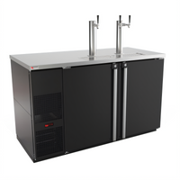 Pro-Line E-Series 59.5-Inch Two-Section Direct Draw Draft Beer Cooler, Black, 3-Faucet, 23.7 Cu. Ft.