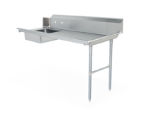 Steel Works Stainless 72-Inch Straight Soiled Dish Table with Right-to-Left Flow and Pre-Rinse Bowl