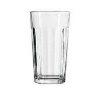 Anchor Hocking Foodservice Ribware 12 oz Clear Rim-Tempered Paneled Beverage Glass
