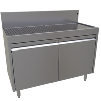 Glastender DBCA-42 Underbar Drainboard Cabinet Base with Hinged Doors, 42 Inch Wide x 19 Inch Deep