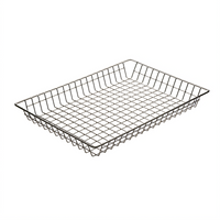 Winco Rectangular Nickel-Plated Doughnut Basket, 12 x 18 x 2 Inches