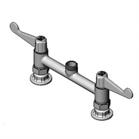 Equip 8-Inch Centers Deck-Mount Swivel Mixing Faucet with Pedestal, Less Nozzle
