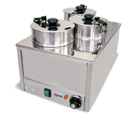 Omcan Triple Wet Countertop Food Warmer with 3 x 4 Qt Capacity, Thermostatic Controls, 120V