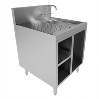 Advance Tabco Prestige Supreme Underbar Sink Cabinet with Drainboard and Open Front, 24 Inch W x 25 Inch D x 36 Inch H