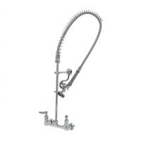 T&S Brass 8-Inch Wall-Mount Pre-Rinse Unit, 6-Unit Master Pack, Polished Chrome-Plated Brass