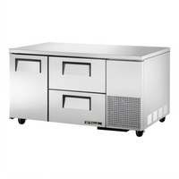 True 60-Inch Deep Undercounter Refrigerator with 1 Door and 2 Drawers
