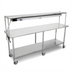 Thumbnail image #1 for John Boos 84-Inch x 24-Inch Stainless Steel Expediting Work Table with Overshelf and Mounted Infrared Food Warmer
