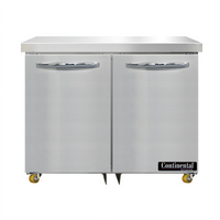 Continental Refrigerator 36-Inch Two-Section Undercounter Freezer, 10.3 Cu. Ft., Self-Contained Rear-Mounted R290