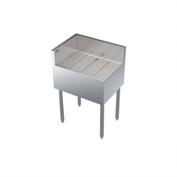 Krowne Royal Series Freestanding Stainless Steel Underbar Corner Drainboard with Left End Return, 24 x 19 x 36-1/2 Inches
