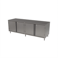 BK Resources Stainless Steel Chef Table with Hinged Doors and Lock, 84-Inch x 30-Inch