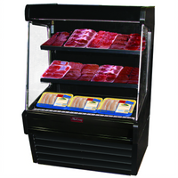 Howard-McCray Ovation Series 51-Inch Remote Meat Open Merchandiser with 2-Tier Slanted LED Shelves, Black