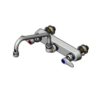 T&S Brass 8-Inch Wall-Mount Workboard Faucet with Swing Nozzle and Lever Handles