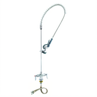 T&S Brass EasyInstall Spring-Action Single Hole Deck Mount Pre-Rinse Mixing Faucet with 44-Inch Hose and 1.15 GPM Spray Valve