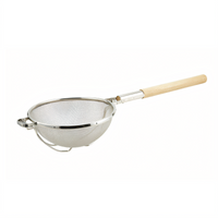 Winco 10-1/2-Inch Tinned Reinforced Double Mesh Strainer with Wood Handle