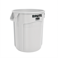 Rubbermaid Commercial BRUTE 55 Gallon Round Trash Container, White, Without Lid