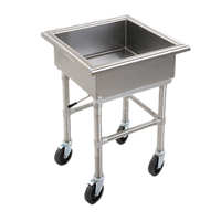 Eagle Group Mobile Stainless Steel Flatware Soak Sink with 20 x 20 x 8 Inch Compartment
