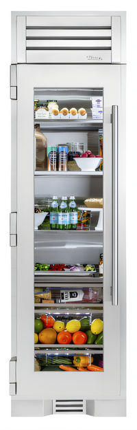 24-Inch One-Section Upright Refrigerator Column with Left-Hinged Stainless Glass Door