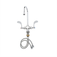 T&S Brass Low-Lead ADA-Compliant Double Pantry Deck-Mount Faucet with 5-3/4-Inch Swivel/Rigid Gooseneck