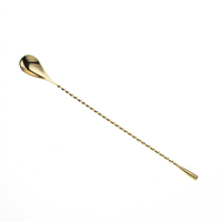 Barfly Classic One-Piece Weighted Teardrop Bar Spoon, 11-13/16 Inch, Gold-Plated 18/8 Stainless Steel