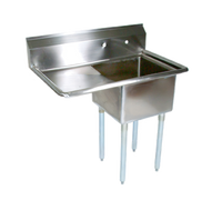 John Boos E-Series 1-Compartment Stainless Steel Sink with Left Drainboard — 18 in x 18 in Bowl, 12 in Deep (38.5 in Overall Width)