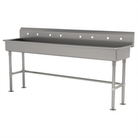 Advance Tabco 80-Inch Freestanding Stainless Steel ADA Multiwash Hand Sink with Splash Mount Faucet Provision