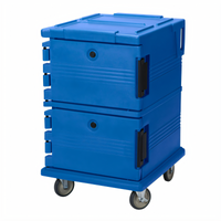Cambro Ultra Camcart® Double-Compartment Front-Loading Insulated Food Pan Carrier, 90 Qt., Navy Blue