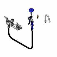 T&S Brass Wall-Mount Pot Filler Faucet with Quick Disconnect Spray Valve, 8-Inch Centers