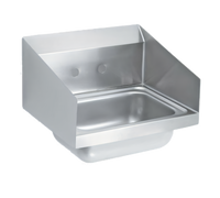 Vollrath 1410CS Wall-Mounted Hand Sink with Splash Guard Sides and Strainer, 17 x 15 Inches