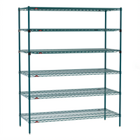 Metro Super Erecta Stationary Starter Wire Shelving Unit, 60 x 24 x 74 Inches, 6-Tier, Metroseal Green Epoxy Coated