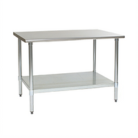 BlendPort Budget Series 30 x 30 Inch Square 430 Stainless Steel Work Table with Galvanized Undershelf