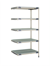 MetroMax i 5-Shelf Add-On Polymer Shelving Unit, 36W x 24D x 74H, Blue