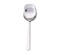 Admiral Craft 8-1/4 Inch Extra-Heavy Solid Serving Spoon with Flat Front Edge, Stainless Steel, Mirror Finish