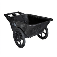 Big Wheel Structural Foam Utility Cart, 7.5 Cu. Ft. Capacity, Black