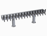 Krowne Double T-Head 16-Faucet Glycol-Cooled Countertop Beer Tower