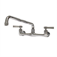 Advance Tabco K-11 Lead-Free 8-Inch Center Backsplash-Mounted Faucet with 14-Inch Swing Spout