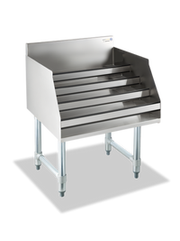 Steel Works Stainless Free-Standing Raised Liquor Bottle Display Unit, 24 x 18 x 36 Inch